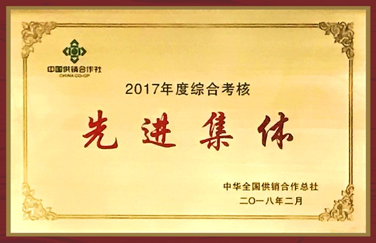 中国茶叶流通协会荣获中华全国供销总社"2017年度综合考核先进集体"