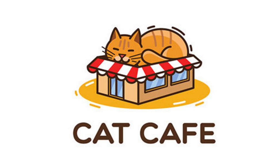 cat cafe 猫咖啡logo