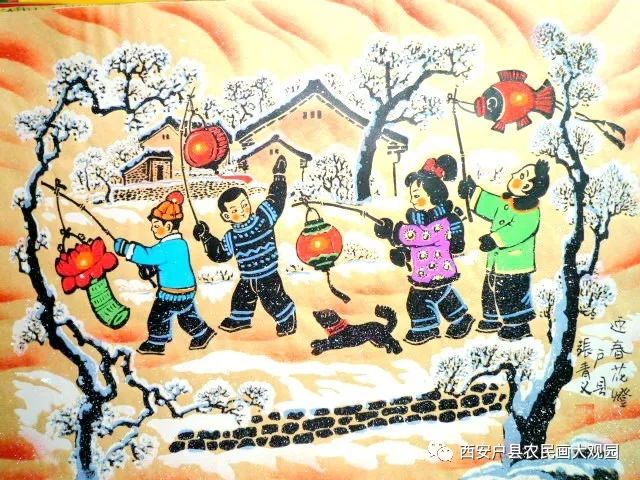 瑞雪迎春(版画) 丁济堂(1935---2017)中国农民画首要奠基人和开拓者