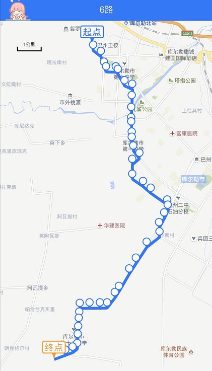 库尔勒市两条公交线路(2路,6路)各增3个站点!附路线图