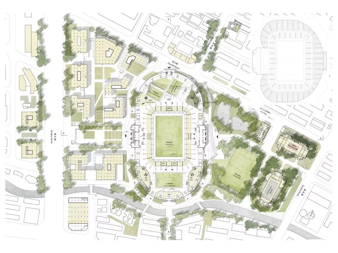 江湾体育场"足球运动中心"提案总平面图