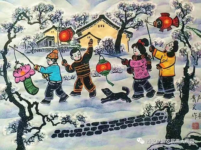 瑞雪迎春(版画 丁济堂(1935-2017)中国农民画首要奠基人和开拓者