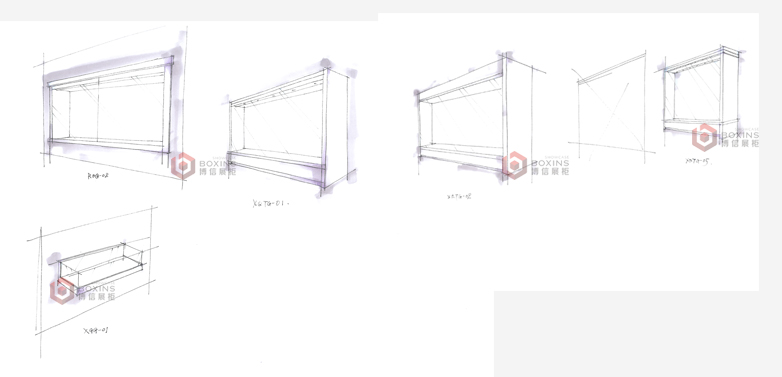 博物馆展柜手绘图