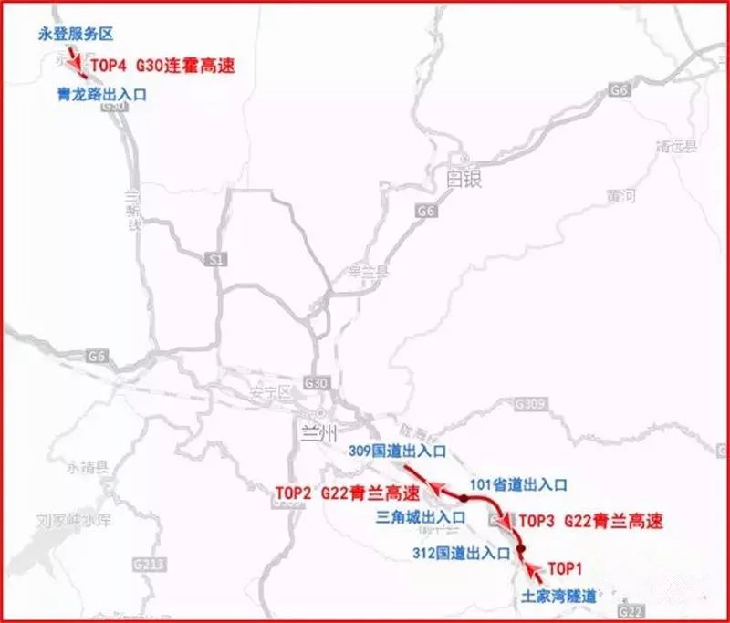 【绕行路线:从312国道出入口下高速,沿312国道行驶,在巉口收费站上