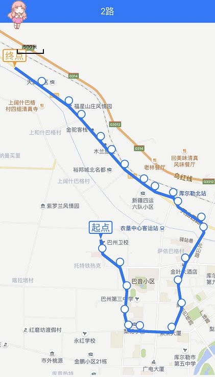 库尔勒市两条公交线路(2路,6路)各增3个站点!附路线图