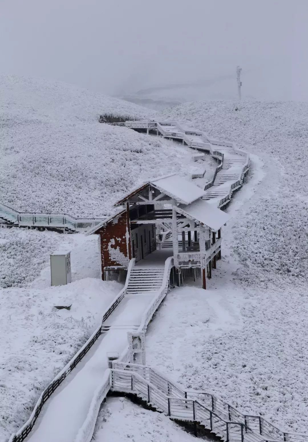 这个冬季的一场雪让韭菜坪飘进诗和远方