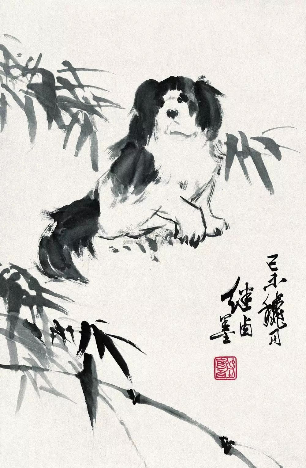 郎世宁,齐白石,黄胄等众多名家画狗-书画欣赏-书画5000年--书法国画