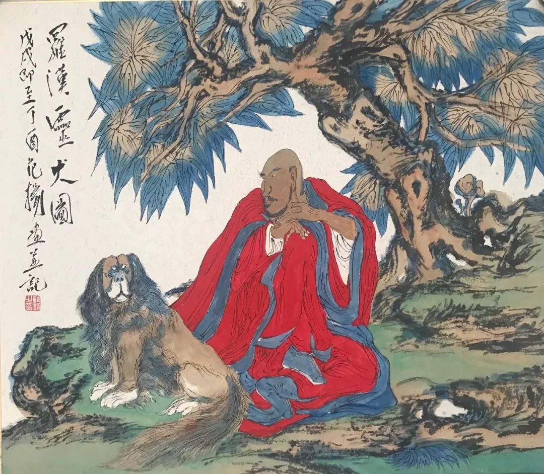 著名画家范扬 画灵犬祝旺年