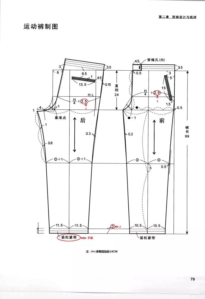 男运动裤的裁剪图,喜欢的春天可以做一套送老公!