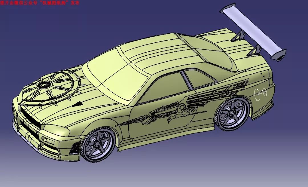 【汽车轿车】nissan skyline gt-r跑车外壳模型3d图纸