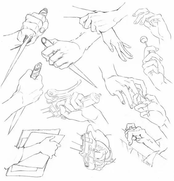 的手 · 在艺术考试和绘画创作中 抓东西的手,几乎囊括其中 手抓饼剑