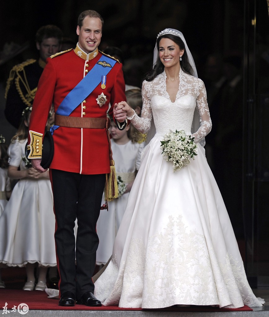 2011年英国威廉王子和他的妻子凯特剑桥公爵夫人在伦敦的皇室婚礼.