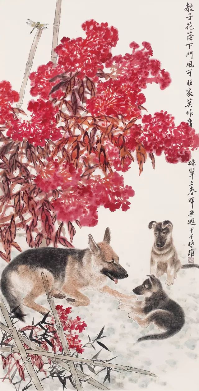 作品名:花荫下教子 规格:136×68cm 艺术家:方楚雄