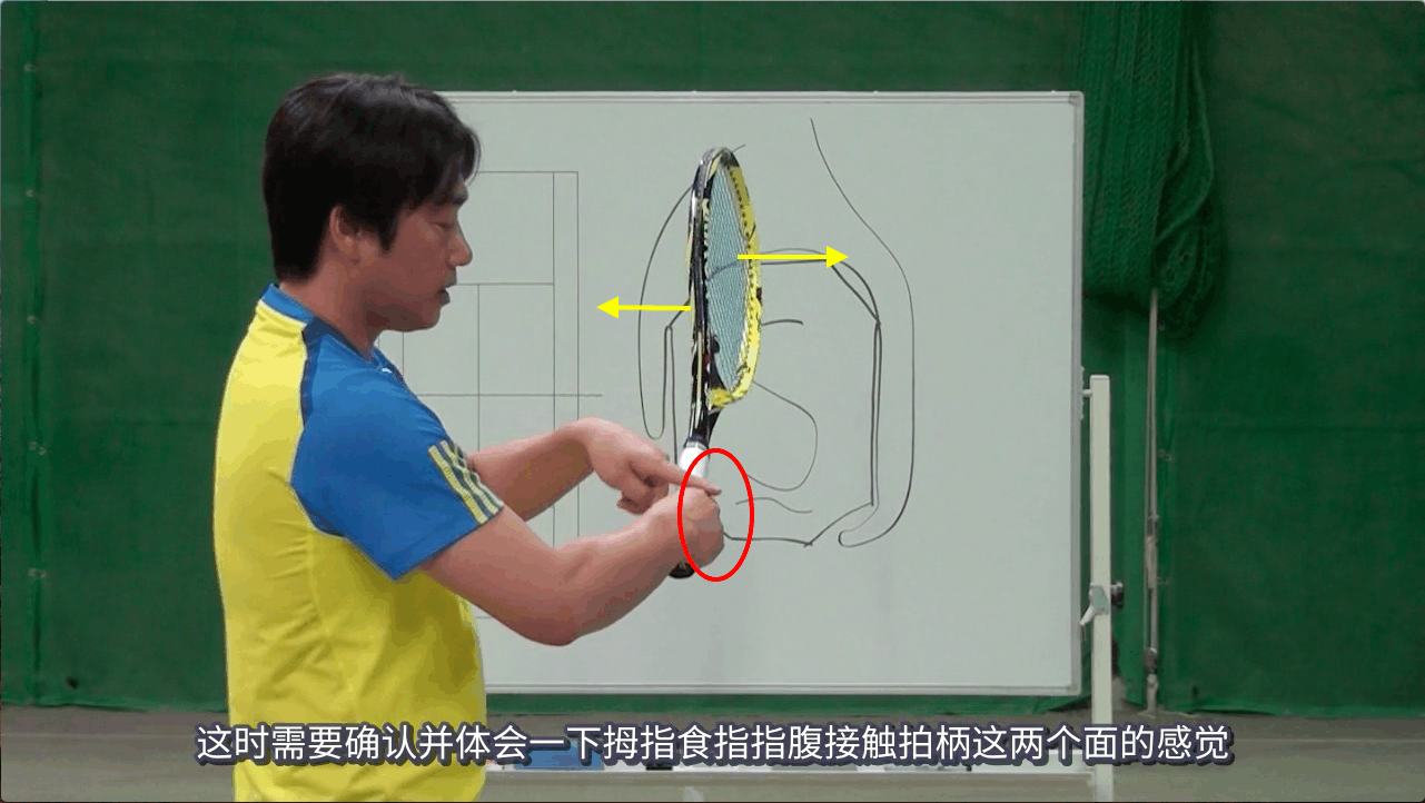 大陆式握拍时如何用手指来控制拍面?答案是