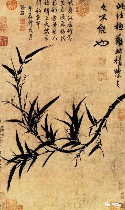 文化 历代书画名家墨竹图高清作品赏析 柯九思(1290～1343,字敬仲,号