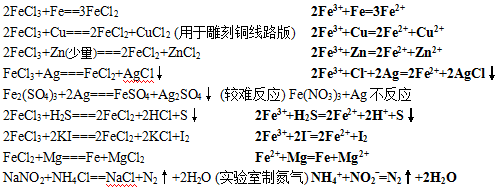 化学高中化学方程式集锦二