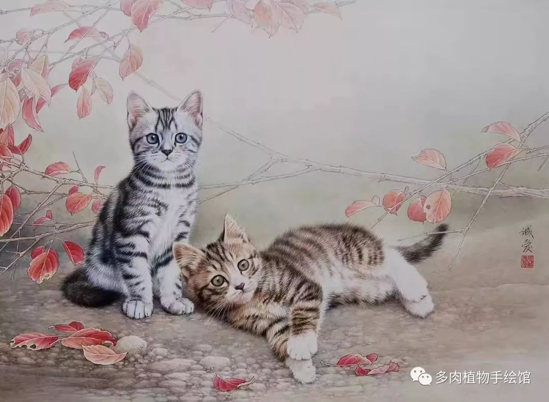 给大家收集的猫猫邢诚爱工笔猫作品集锦