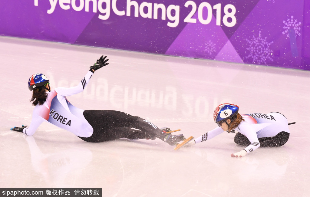 塑料姐妹!短道速滑1000米决赛 韩国选手拉倒队友