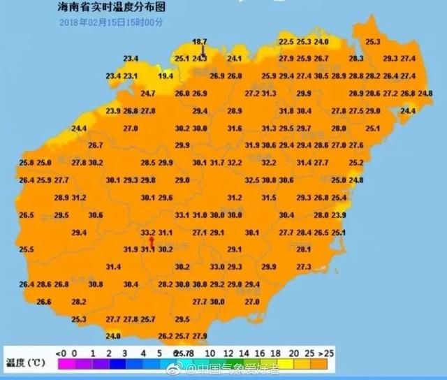 而今年春节海南各地的气温普遍在26°c以上,部分地区接近32°c,可以说