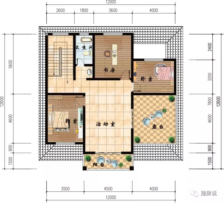 62平方米 平面图 ▲三层平面 在农村建房保留堂屋,平时邻居们串个门