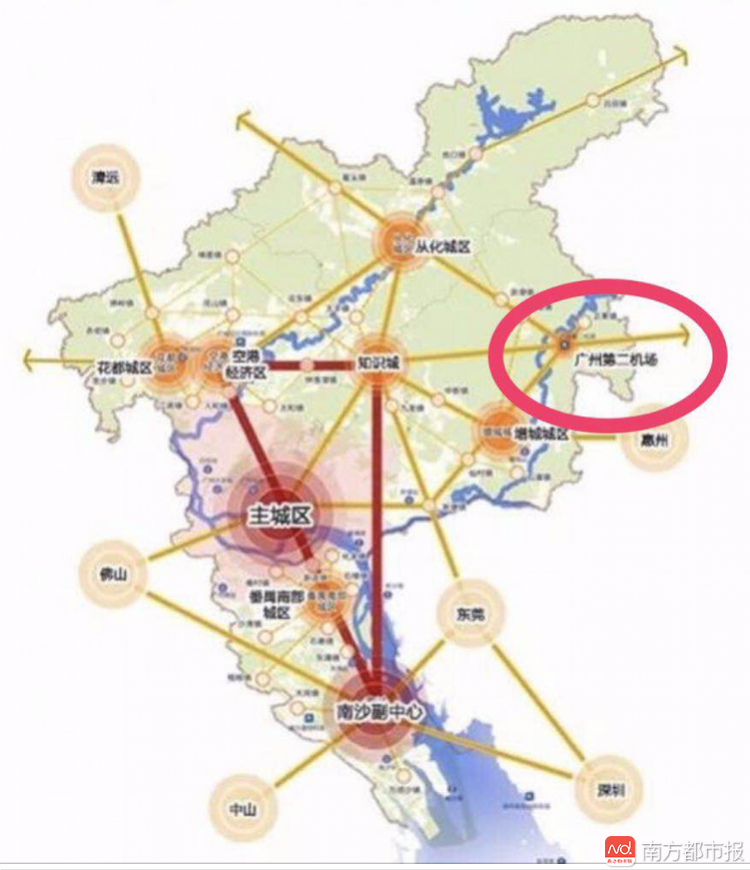 广州新总规草案透露:广州第二机场选址增城正果镇