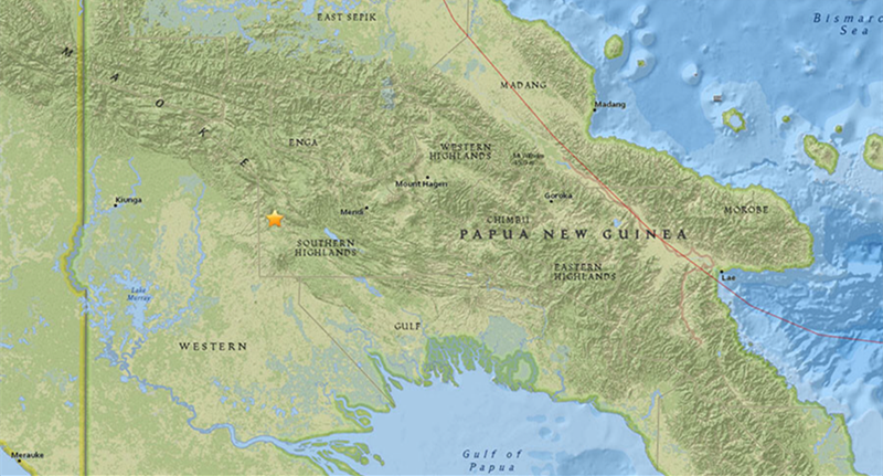 巴布亚新几内亚发生7.5级地震 震源深度20公里