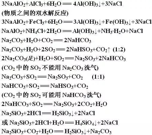 高中化学常考化学反应方程式(五)含氧酸,碱,盐