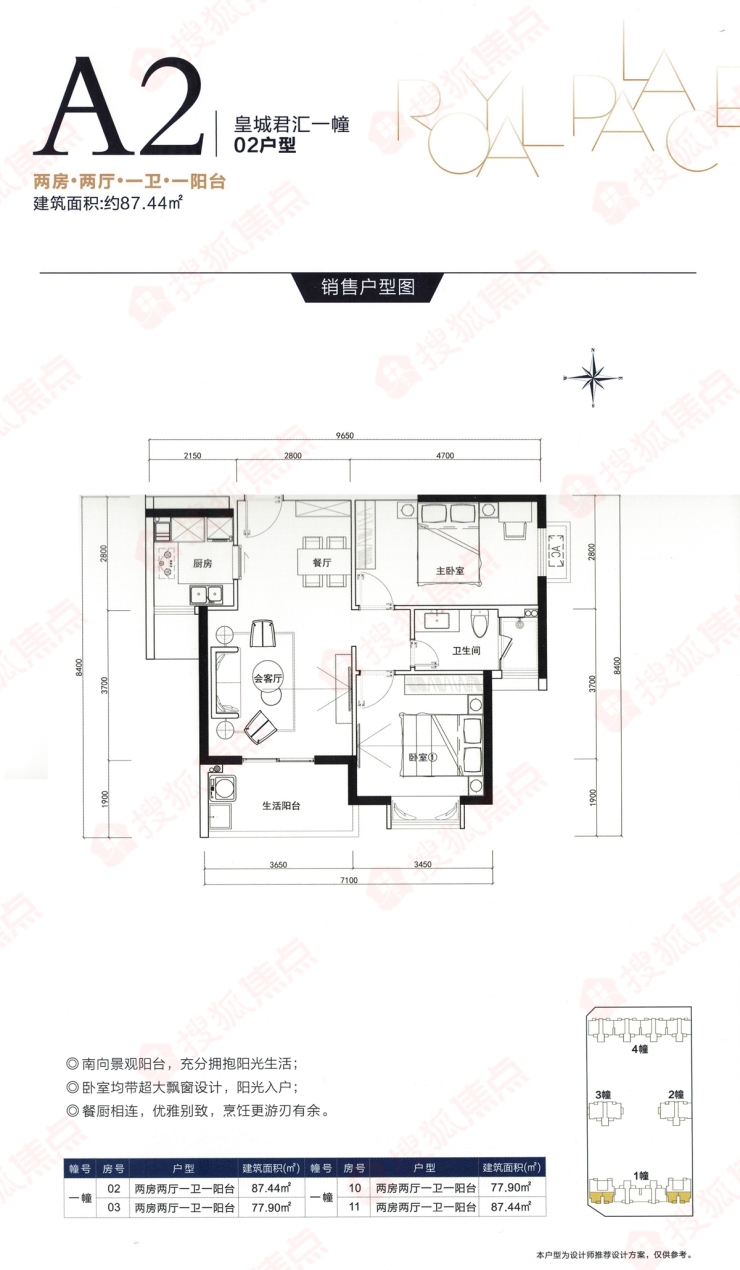 皇城君汇主推58-175平户型 图纸与沙盘均呈现