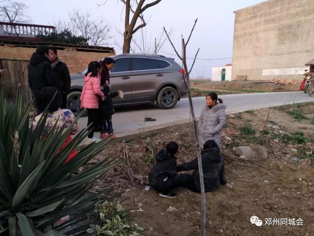 邓州陶营出车祸车头被撞烂,男子倒地不起!