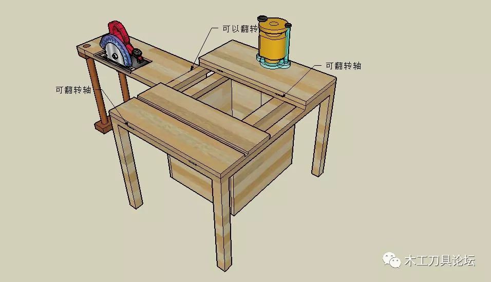 木友自己的木工台锯及电木铣工作台设计思路