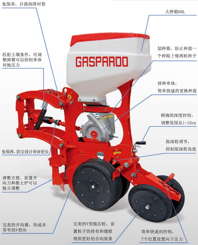如"长龙"的马斯奇奥mtr重载型气吸式精密播种机
