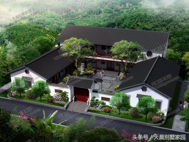 中式三合院31.2x25米,百万的洋别墅都比不上,建在农村