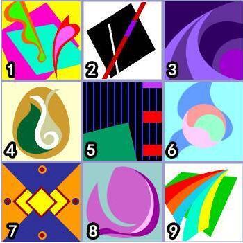 来看下面9张图片,凭第一感觉选择你最喜欢的一张,包括颜色和形状.