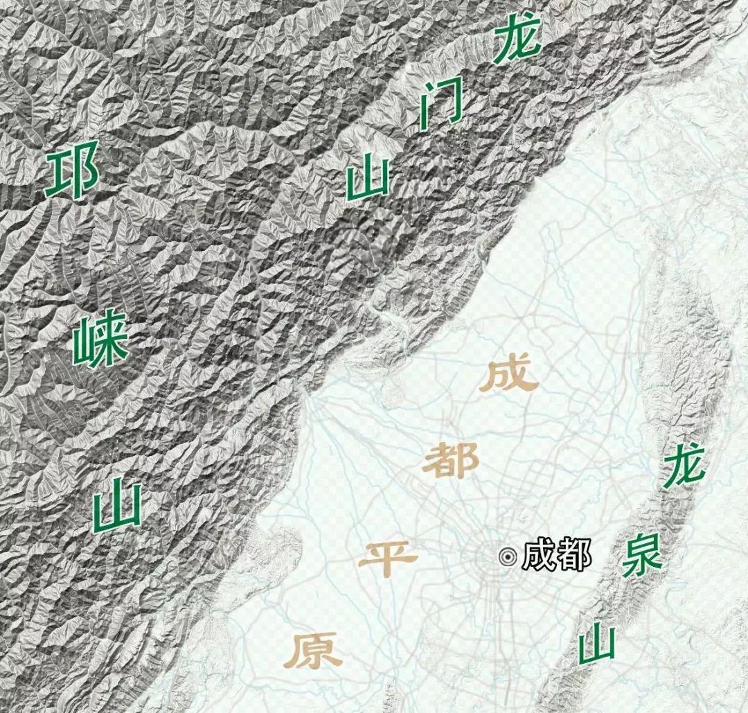 千万年得有四川盆地 再经百万年才得有成都平原 而两山夹一平原的