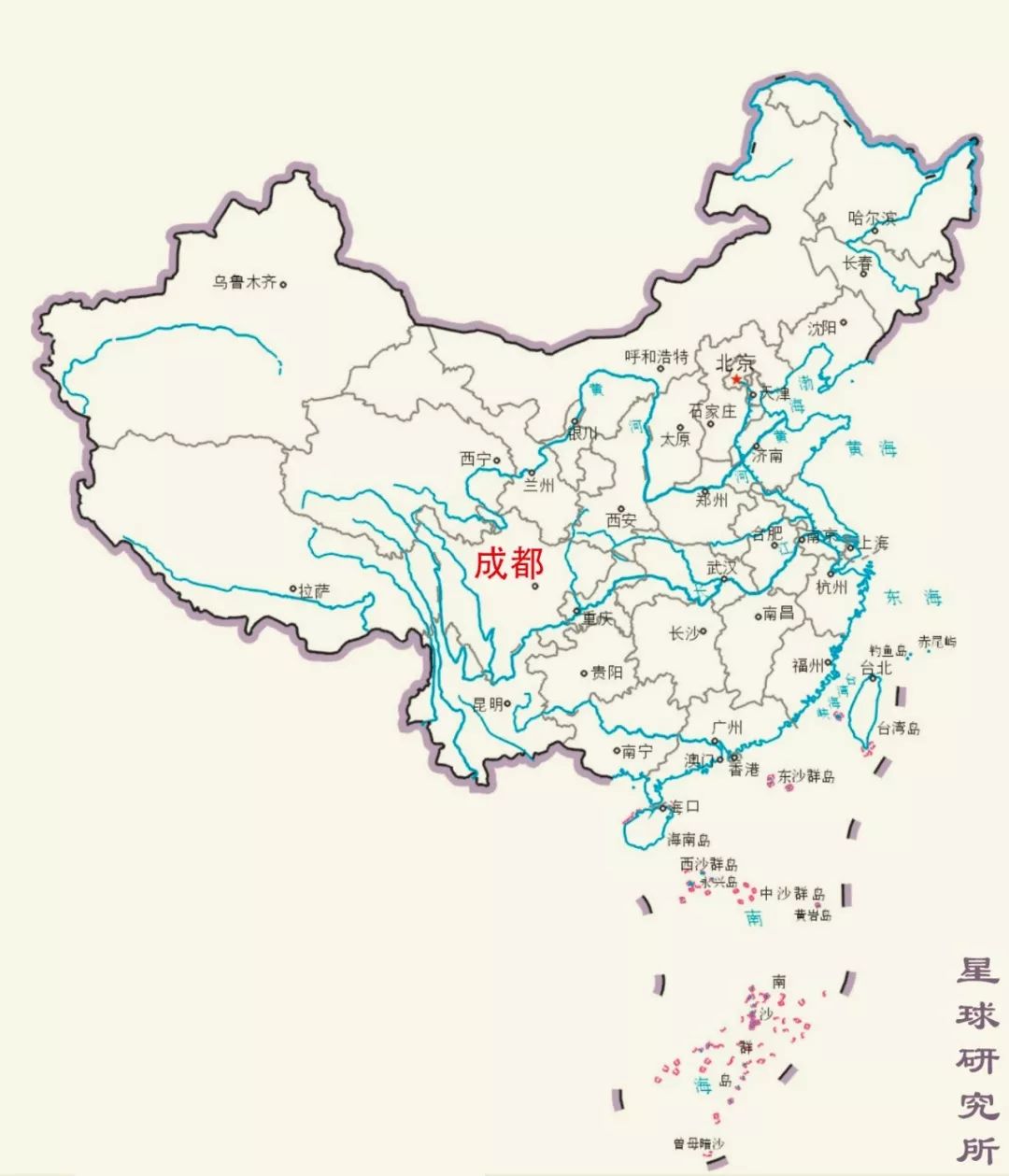 发达的长江水道 没有重庆等沿江城市水运交通的优势 (成都位置示意图