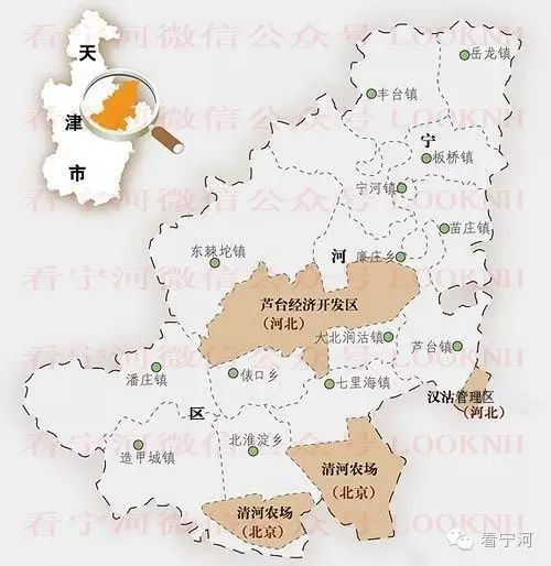 从几张地图看宁河的面积和区位发展,最后一张图