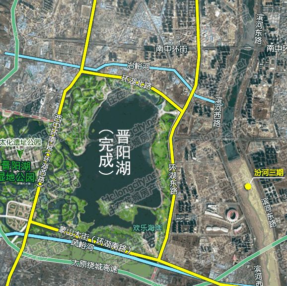 晋阳湖公园湿地改造完成示意图来源:微晋源太原新建龙城大街东延等8条