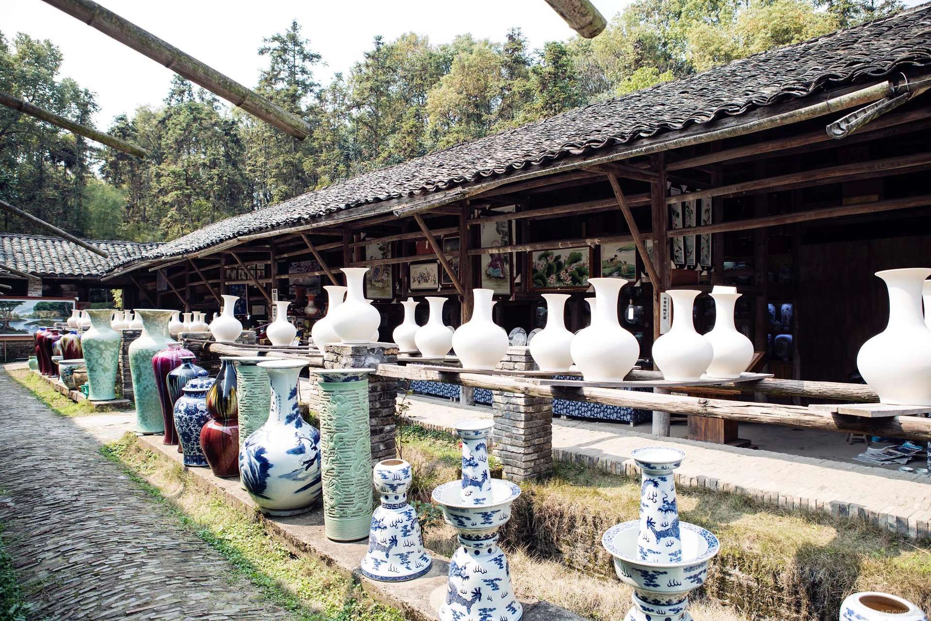 江西景德镇:看民窑博物馆,古镇流水,瓷器市场