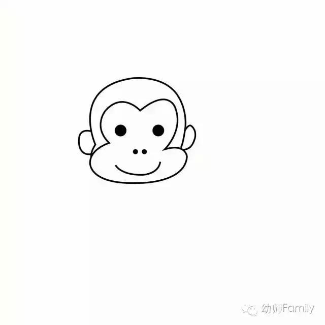 简笔画《大象和猴子》