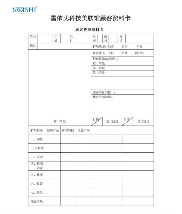 美容院如何建立和管理顾客档案表