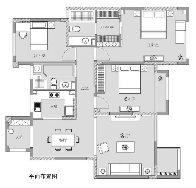 大户型房子就得配中式!128平新中式三居,优雅含蓄的奢华和优美