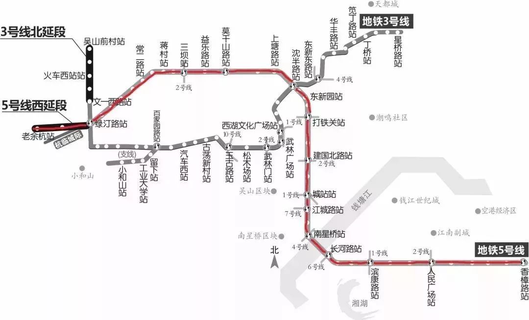 地铁5号线全线38个站点,是至今杭州地铁线路中单线最长的一条线,穿越7
