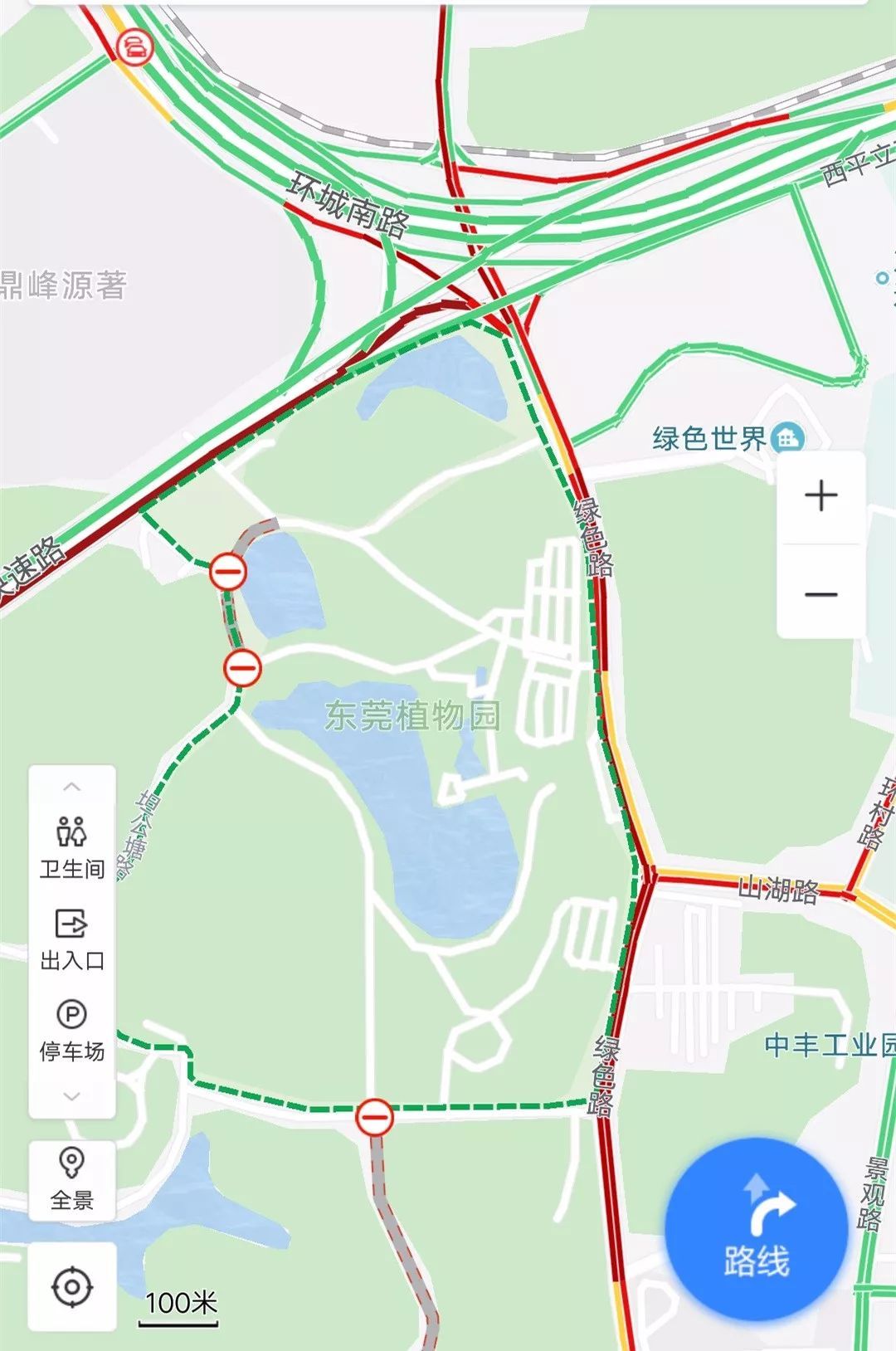 今天几万人逼爆东莞植物园道路疯堵