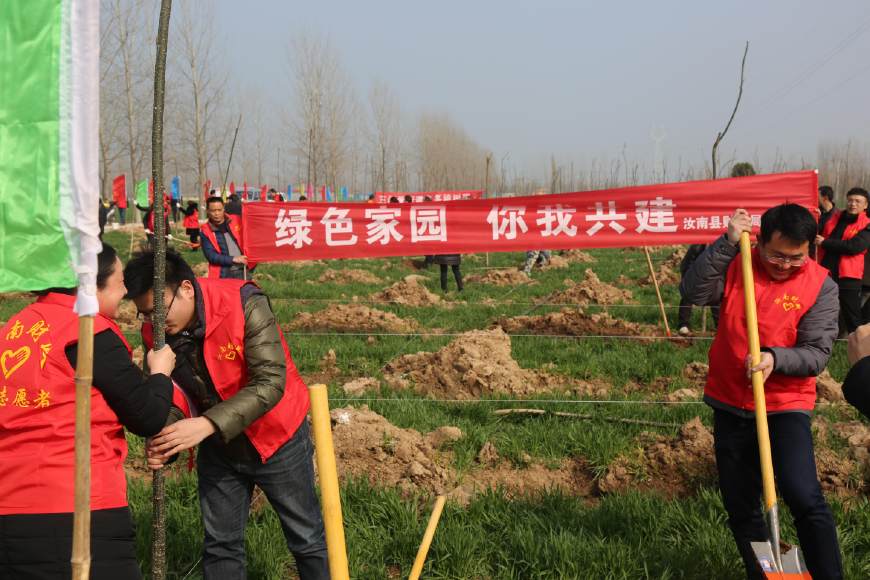 汝南县财政局开展"学雷锋,树新风,创森 志愿者在行动"义务植树活动