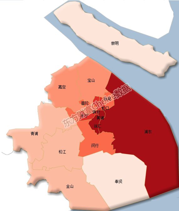 以下为上海私募各区分布图