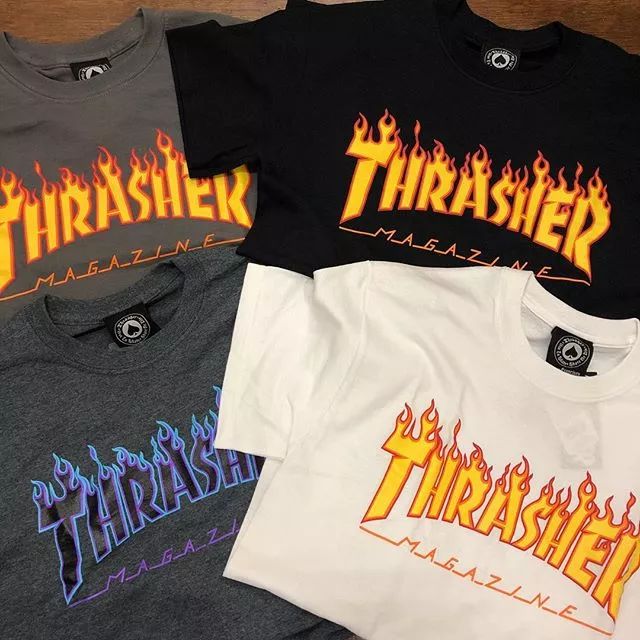 thrasher 火焰tee