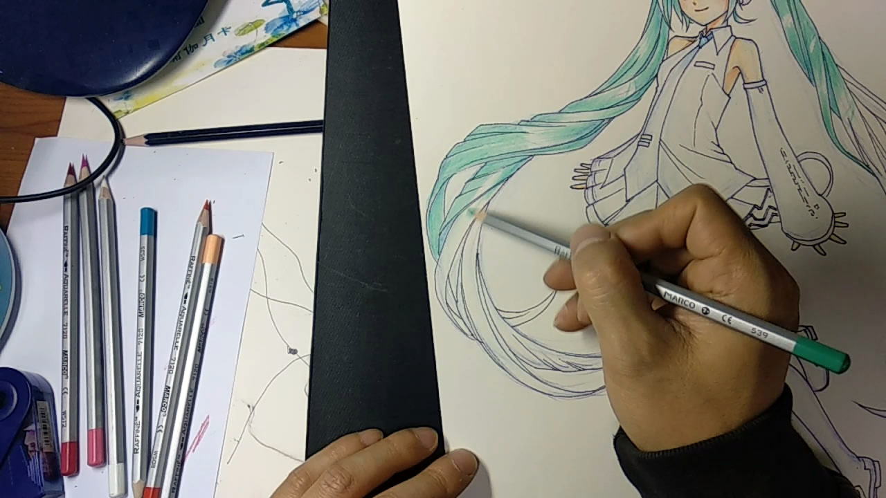 初音画法,初音未来绘画步骤 大叔漫画工作室初音未来绘画视频教程