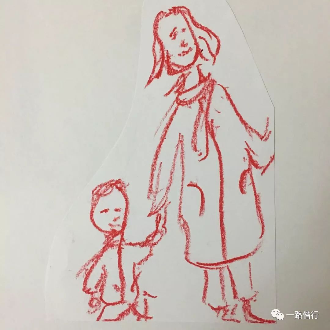 【粉笔画】妈妈和弟弟