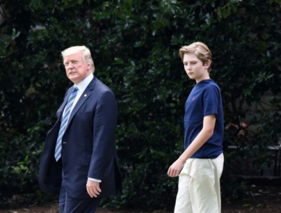 算起来,巴伦·特朗普现在12岁了,英俊少年初长成 看这举手投足,不知