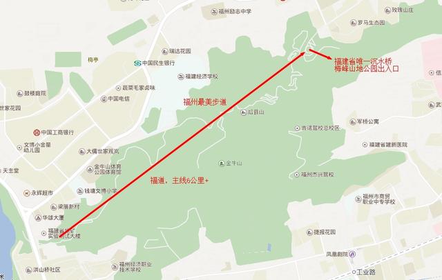 而主线约6公里,走一趟约2小时,此外福道有10大出入口,我是从金牛山